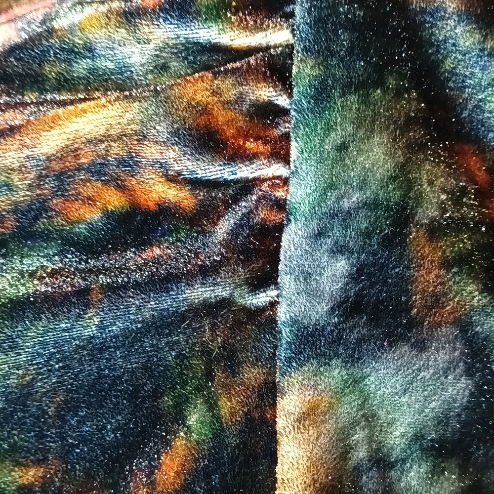 New Soft surroundings Brushed Velvet Brown Blue Multicolor Wrap Top Medium - Picture 4 of 10